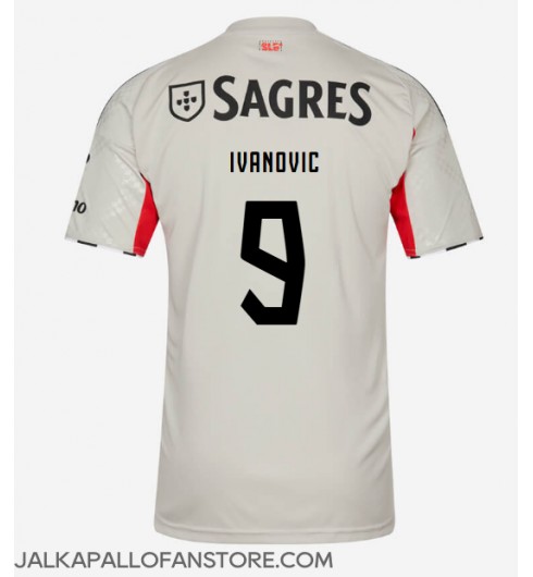 Benfica Franjo Ivanovic #9 Vieraspaita 2025-26 Lyhythihainen Benfica Franjo Ivanovic #9 Vieraspaita 2025-26 Lyhythihainen